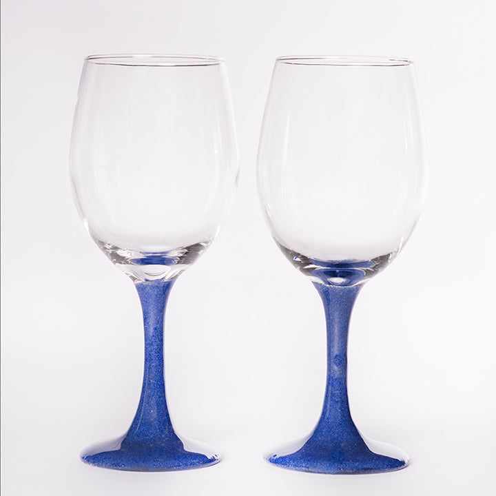 Lapis Lazuli Infused Wine Glasses