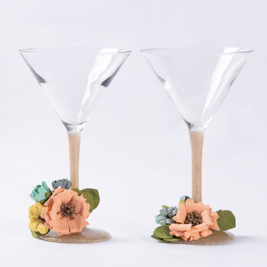 Pink Opal Martini Glasses