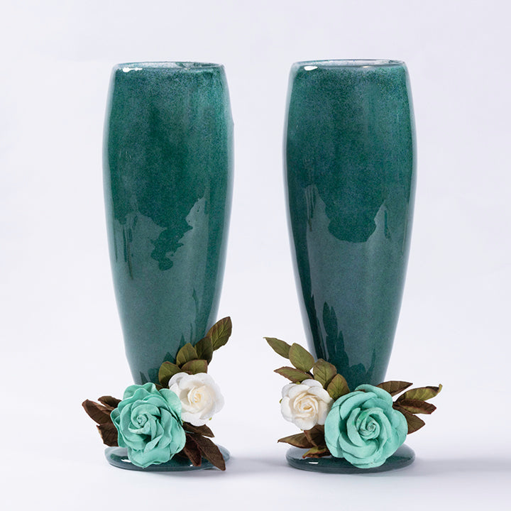 Green Copper Turquoise Beer Glasses
